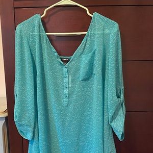 Torrid popover top, novelty bird print